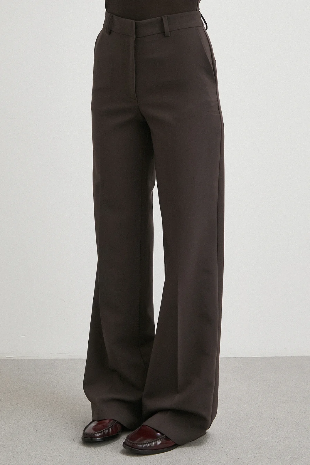 Yüksek Bel Klasik Pantolon Kahve