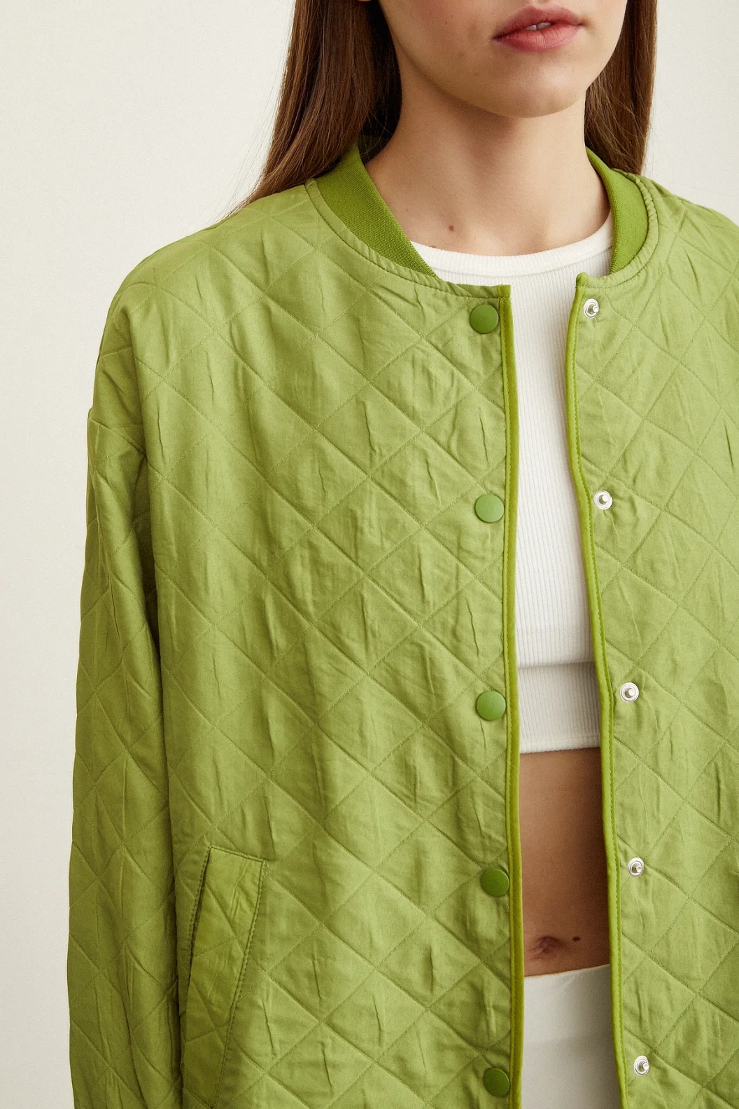 Bomber Steppjacke Pistazie