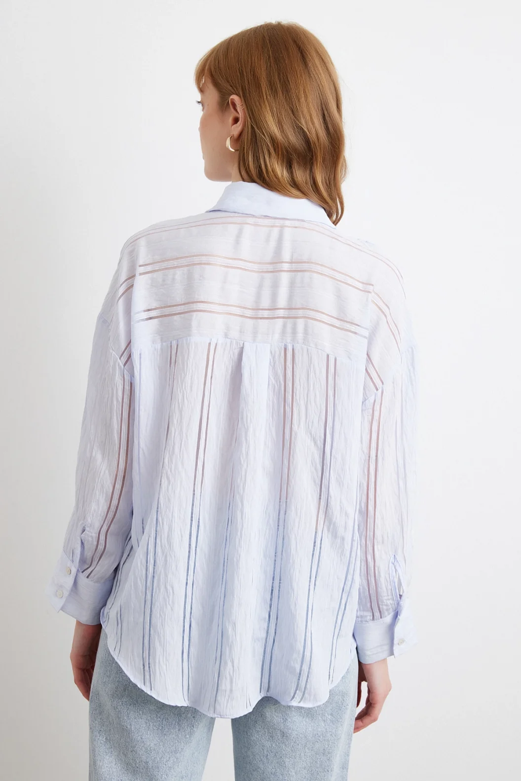 Organza Gestreiftes Hemd Blau