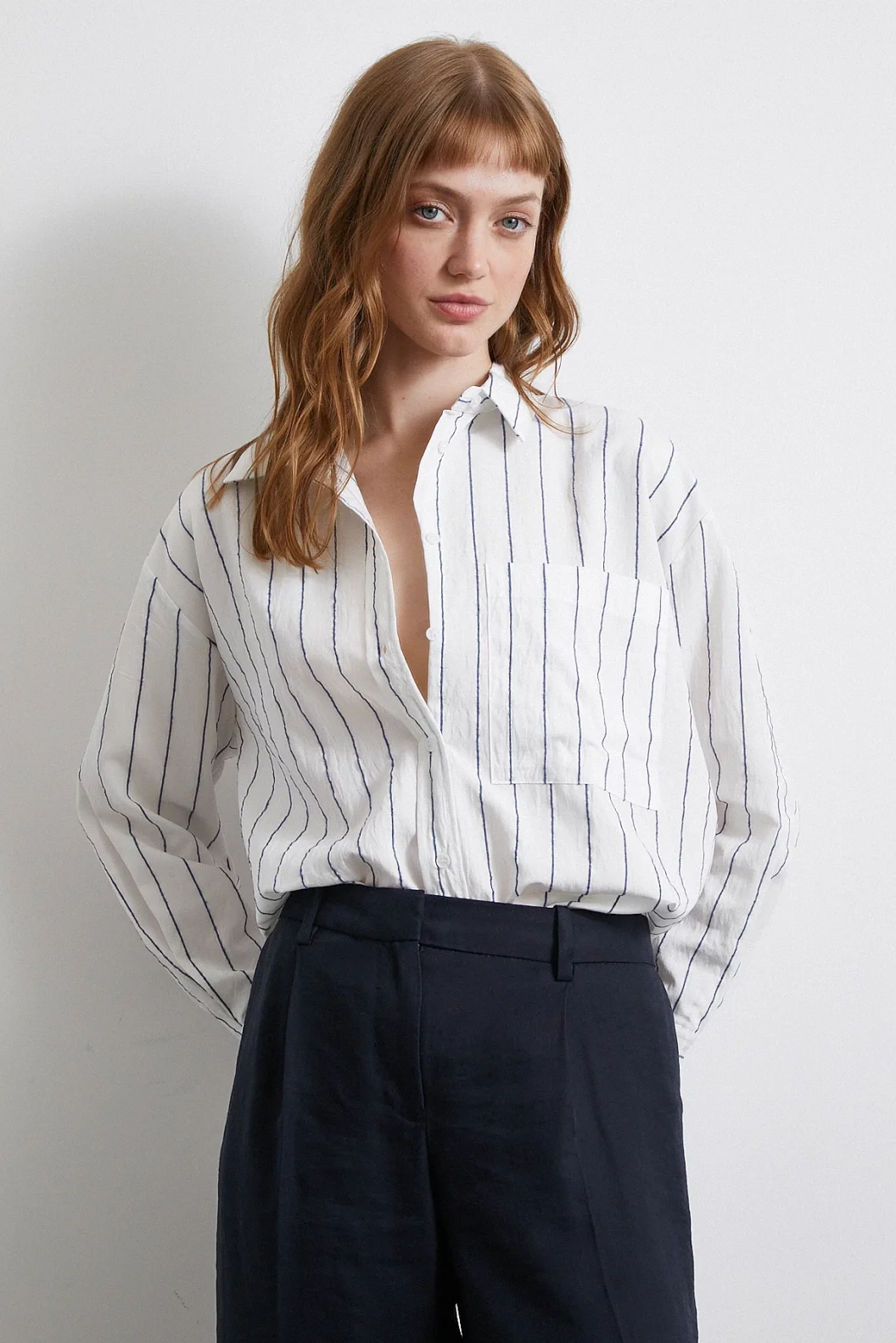 Striped Pocket Shirt Indigo
