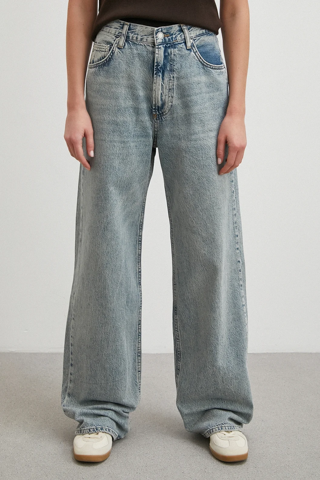 Yüksek Bel Relaxed Fit Jean Mavi