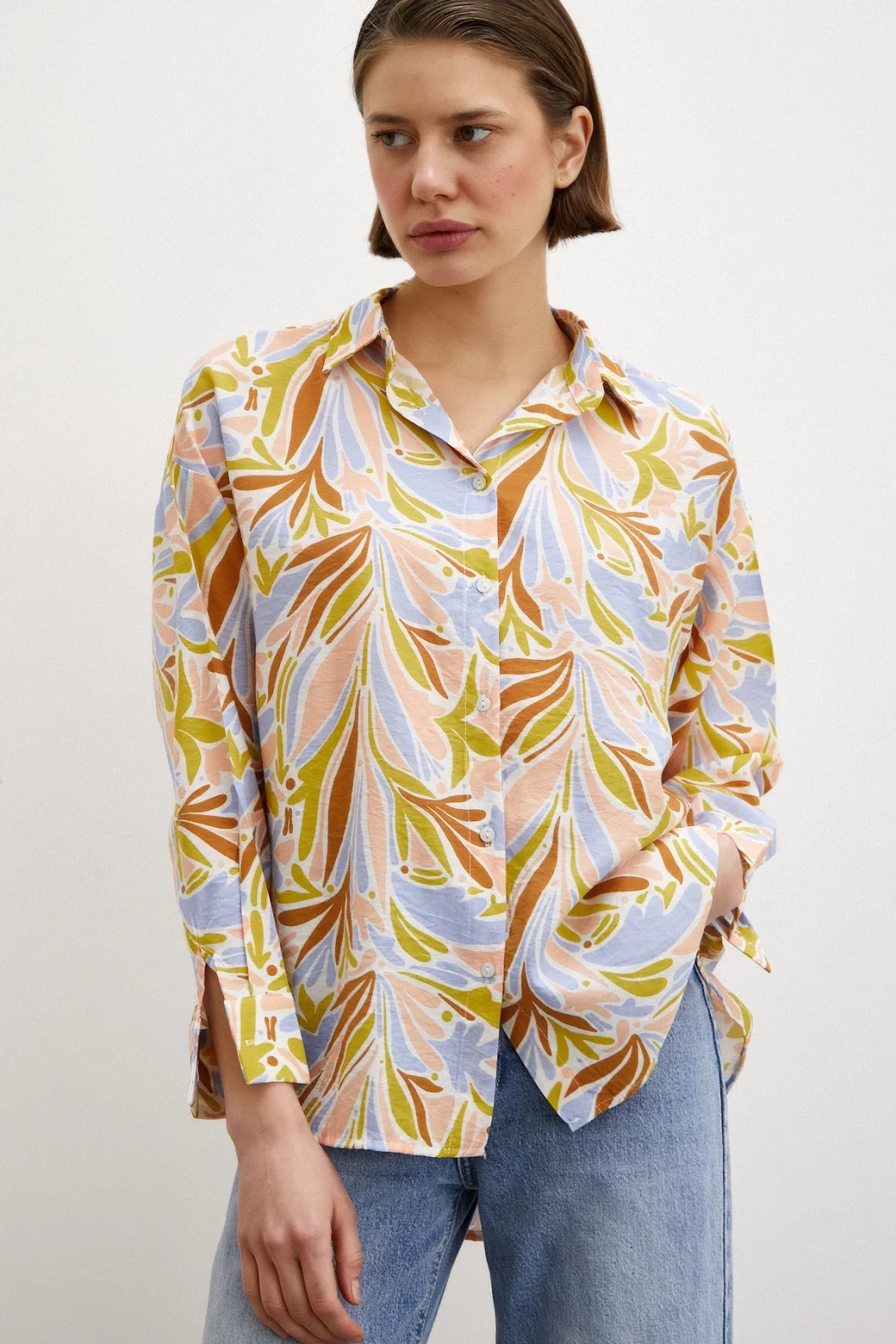 Printed Modal Shirt Powder