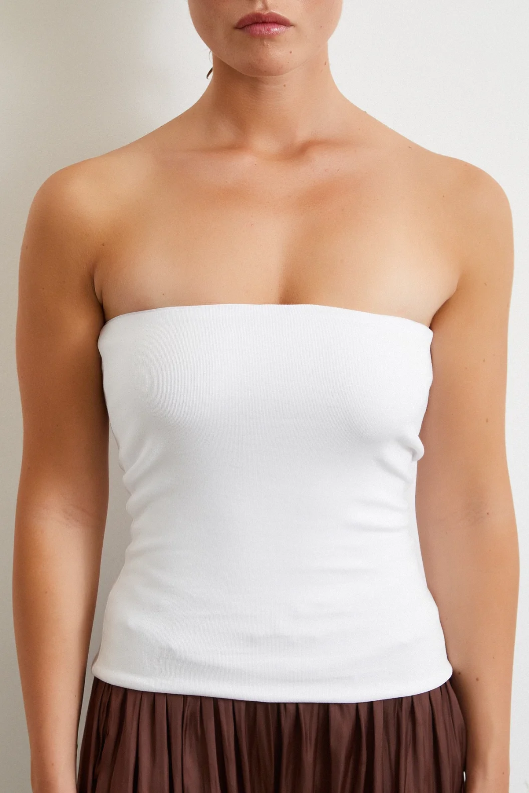 Trägerloses Top Weiß