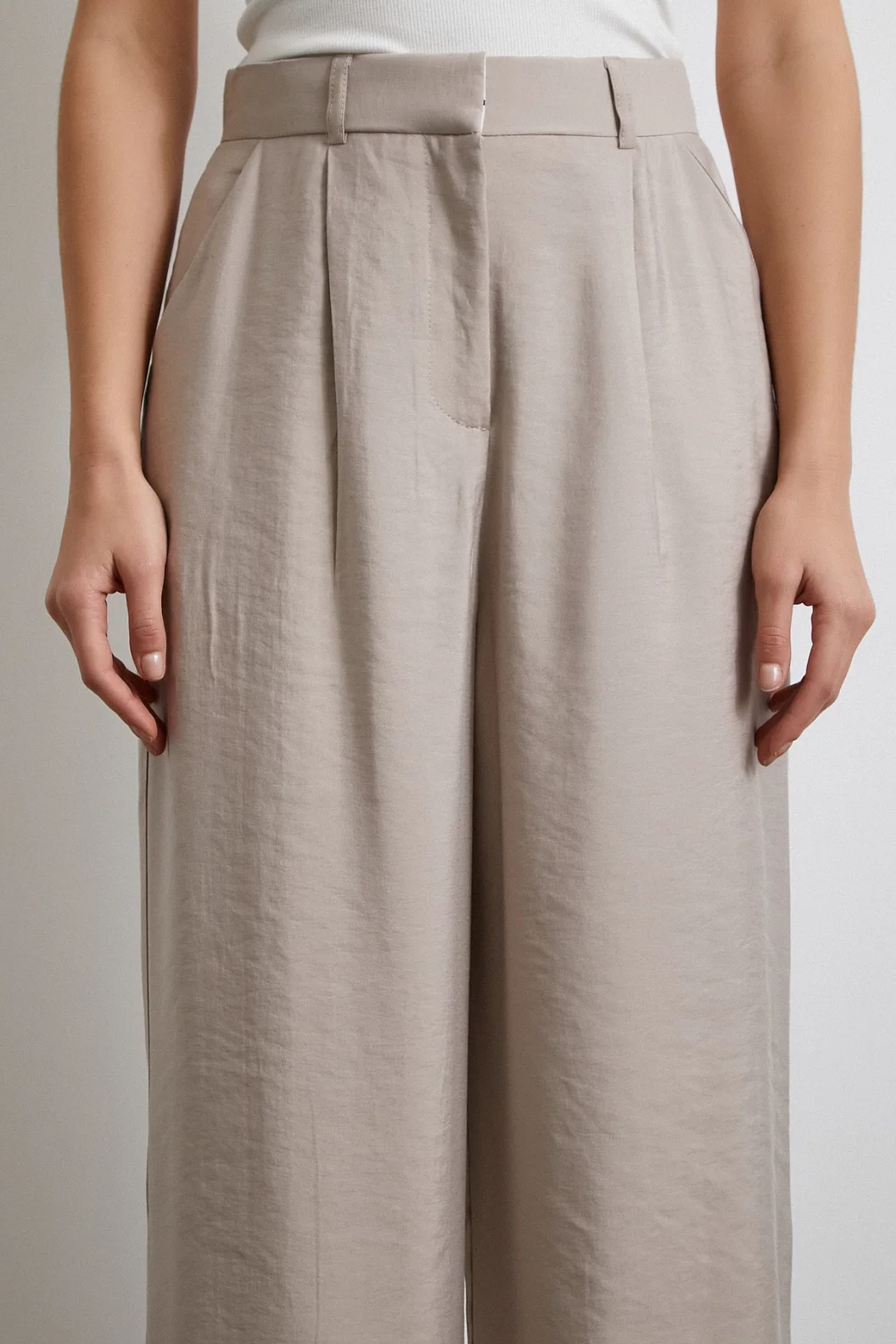 Modal Palazzo Pants Beige