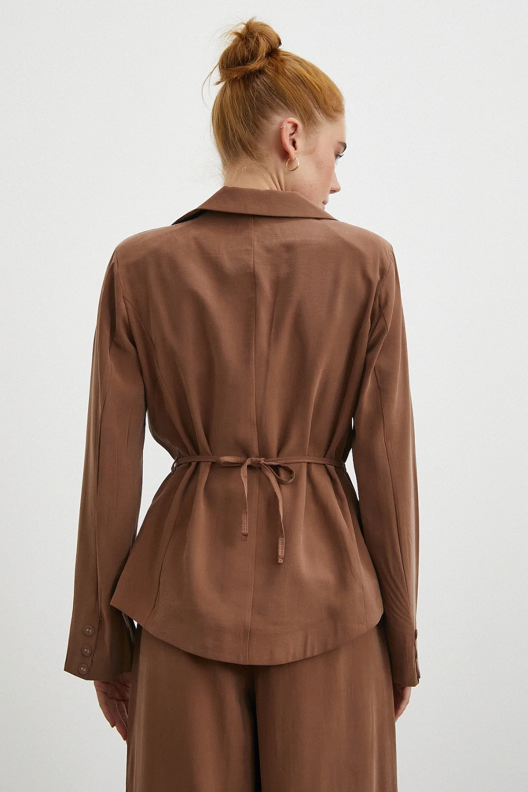 Gömlek Pantolon Modal Takım Kahve