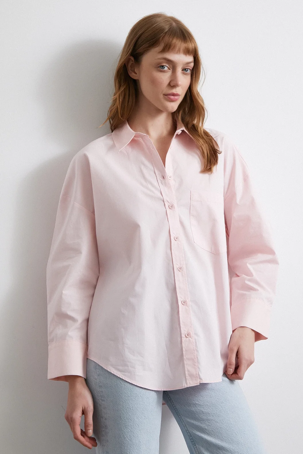 Oversize Cotton Shirt Pink