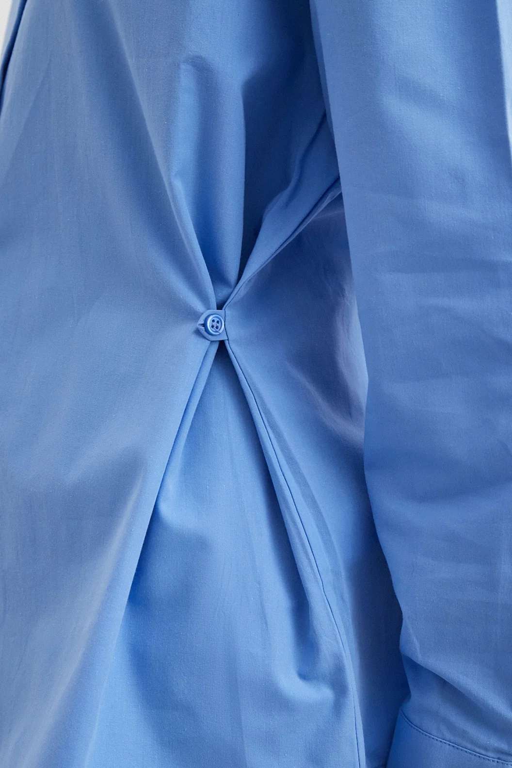 Düğme Detaylı Pamuklu Gömlek Mavi