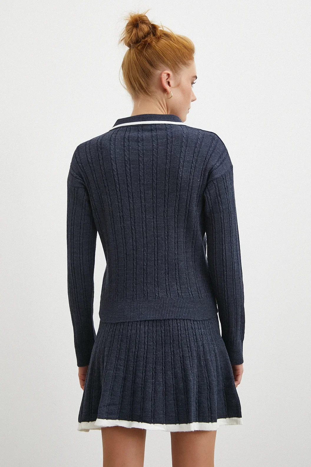 Polo Yaka Etekli Takım Lacivert