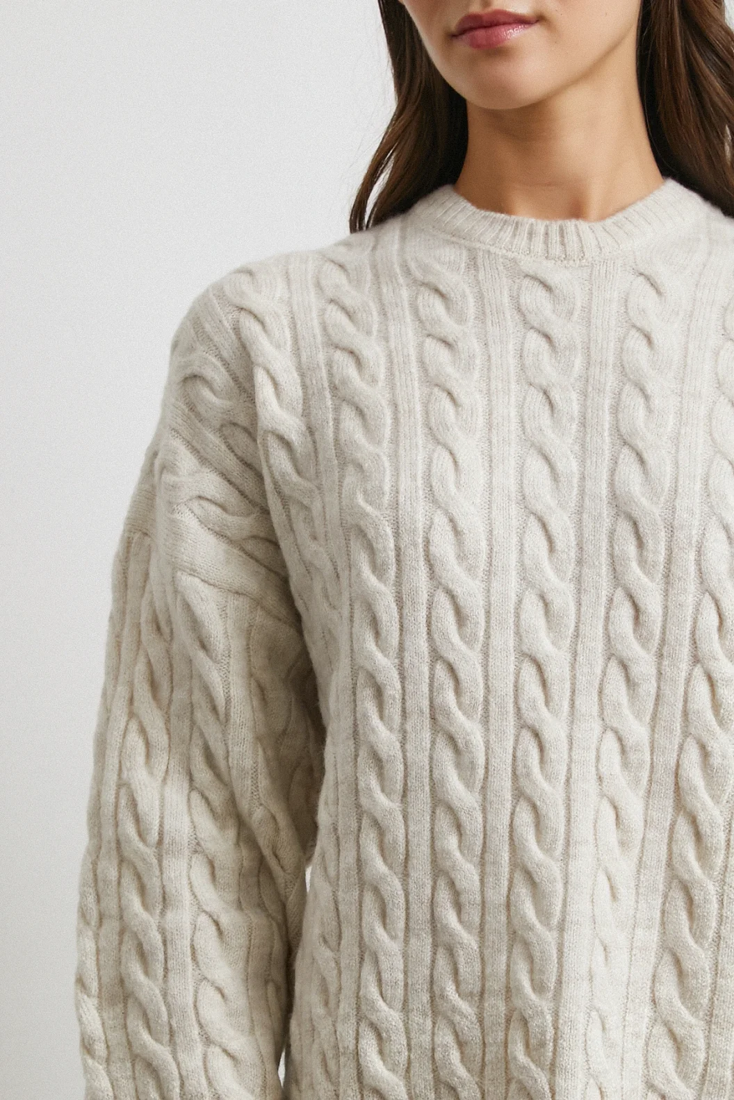 Desenli Şardonlu Triko Takım Ekru