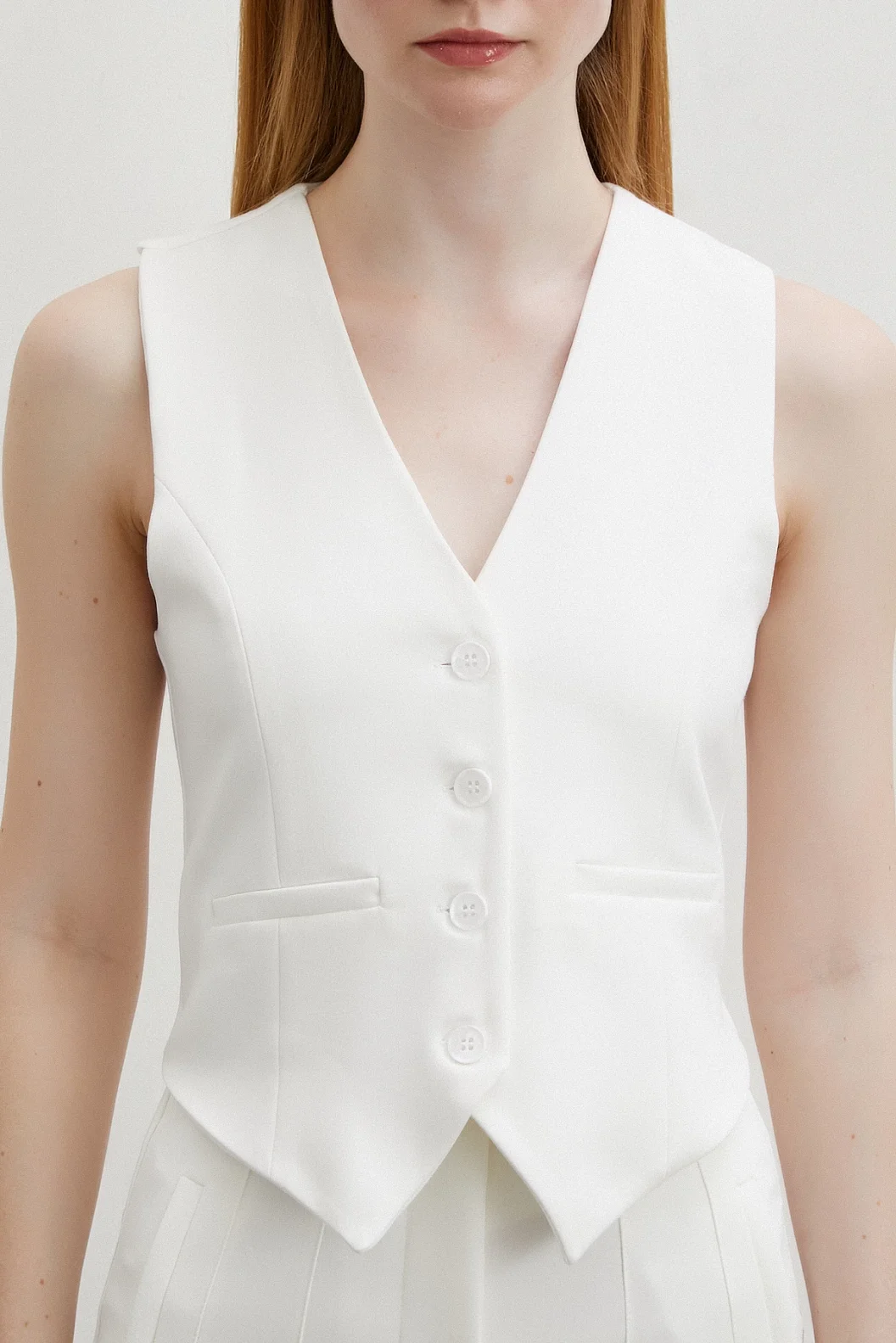 Astarlı Kuplu Yelek Ekru