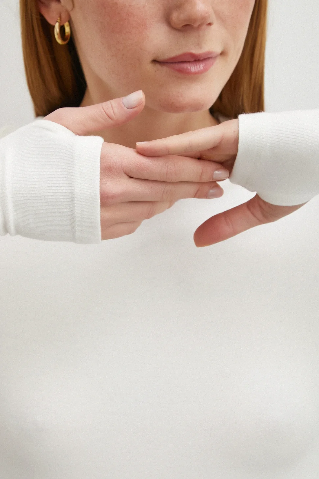 Kol Yırtmaçlı Bluz Beyaz