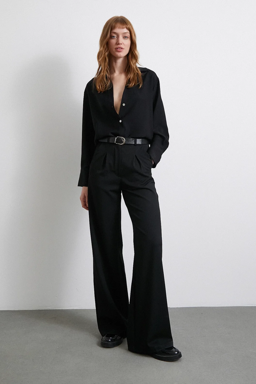 Classic Satin Shirt Black