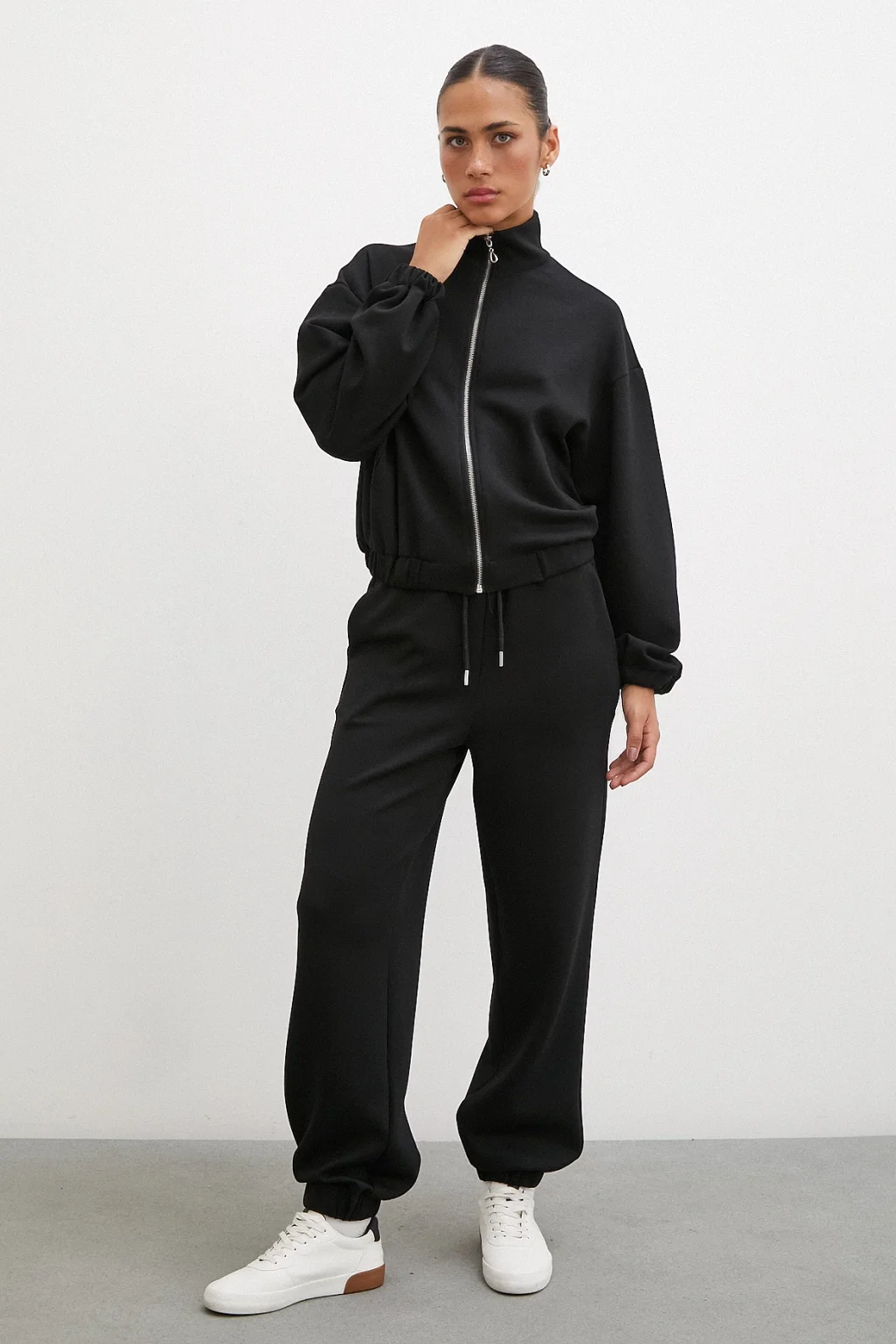 Elastische Taschen-Sporthose Schwarz