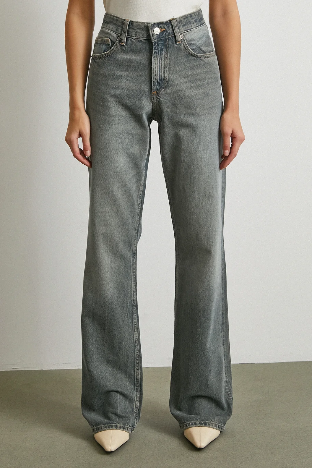 Beş Cepli Yüksek Bel Jean Füme