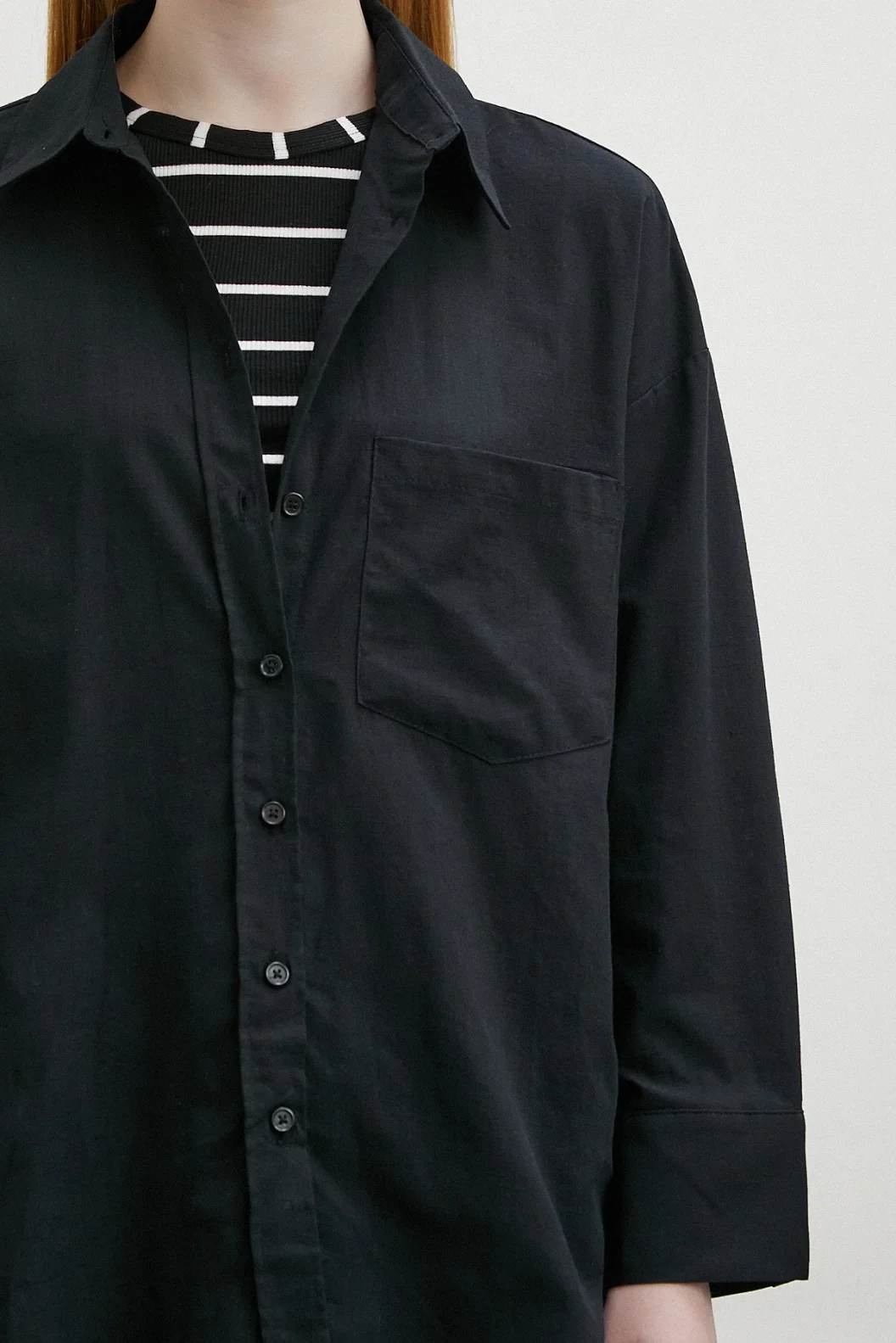 Cotton Oversized Shirt Black