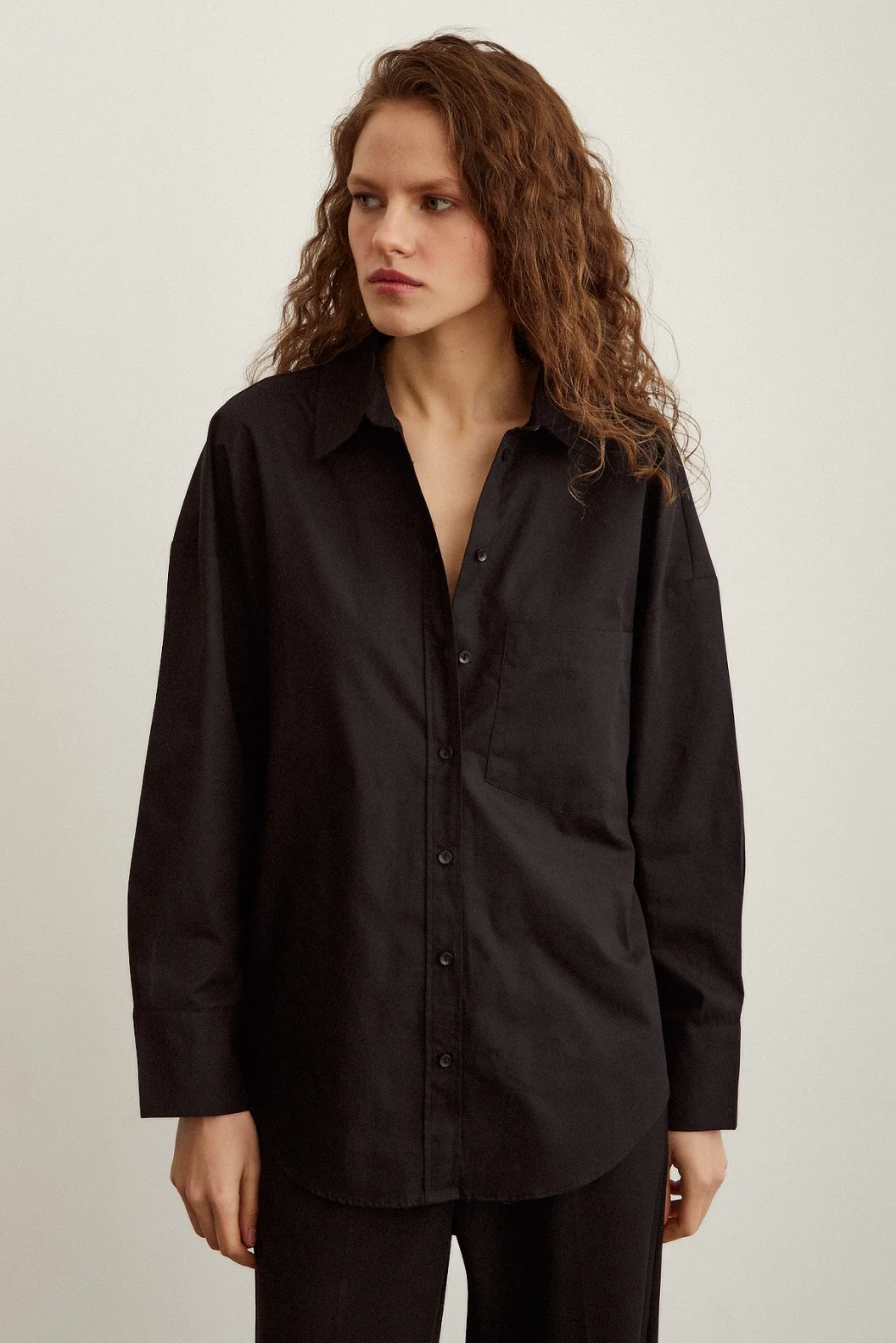 Cotton Poplin Shirt Black