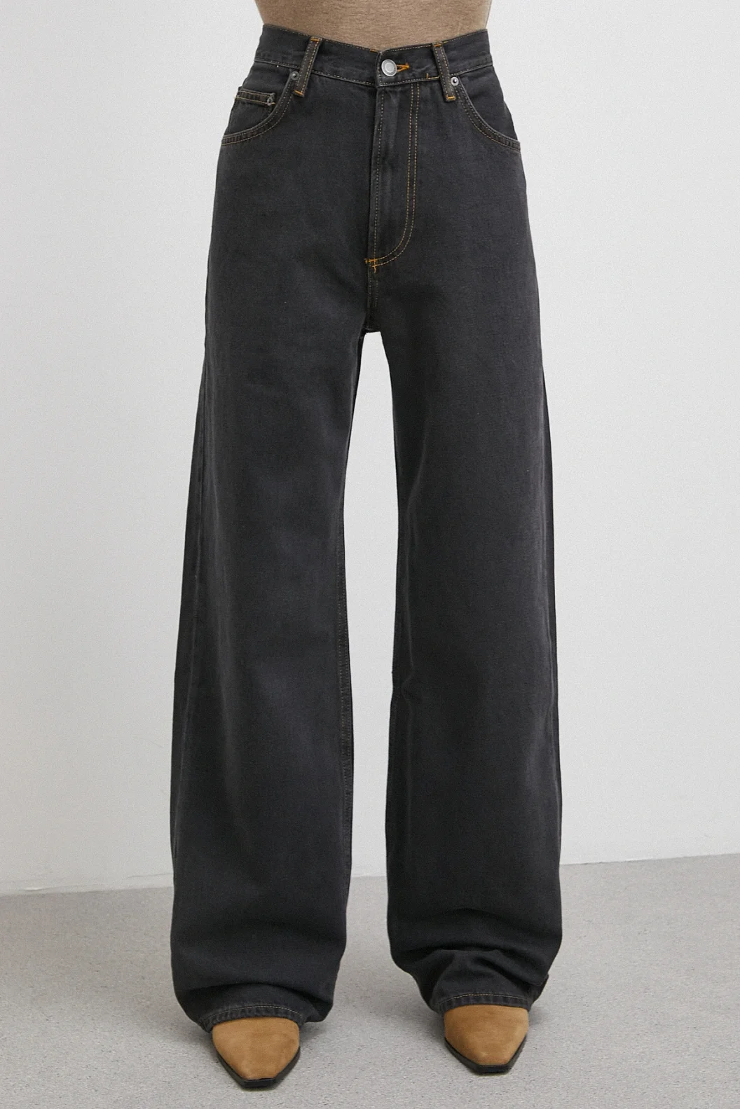 Beş Cepli Yüksek Bel Jean Siyah