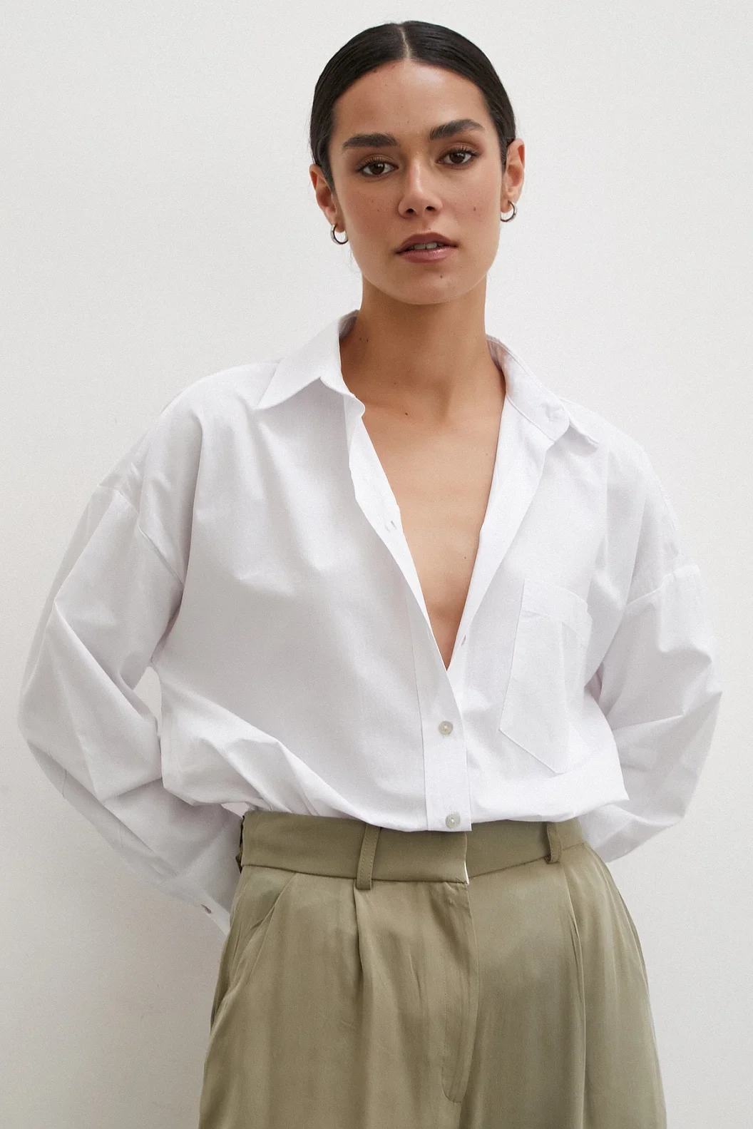 Einzelne Oversize-Shirt Weiß