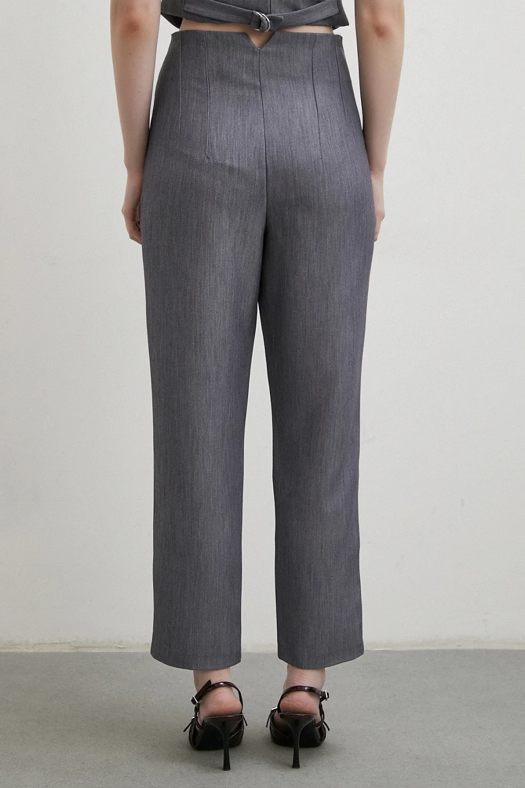 Front Brushed Skinny Fabric Pants Antirash