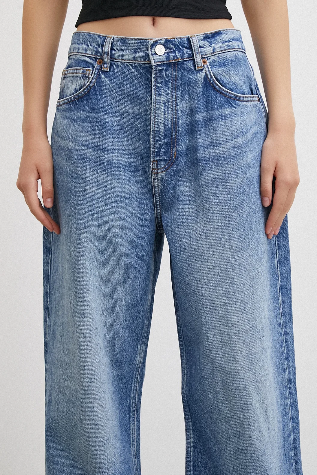 Yüksel Bel Bol Paça Jean Blau