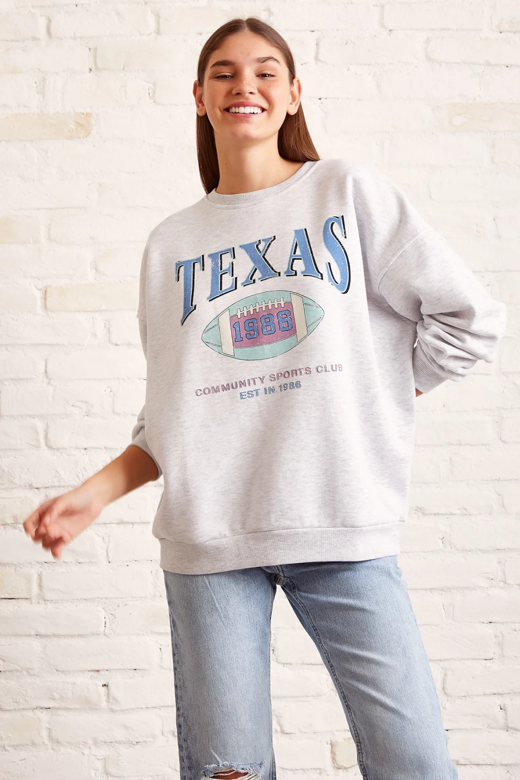 Shawl Texas Sweatshirt Gray