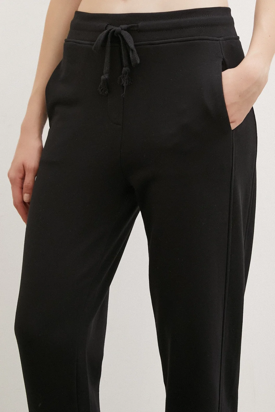 Elastic Waist Pants Black