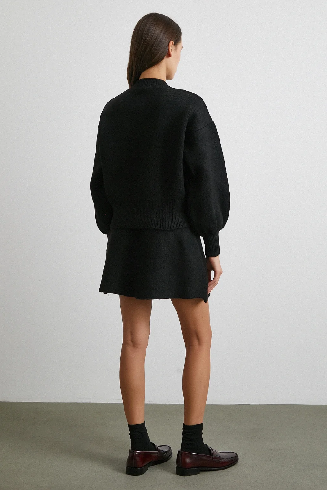 Hırka Etek Triko Takım Siyah