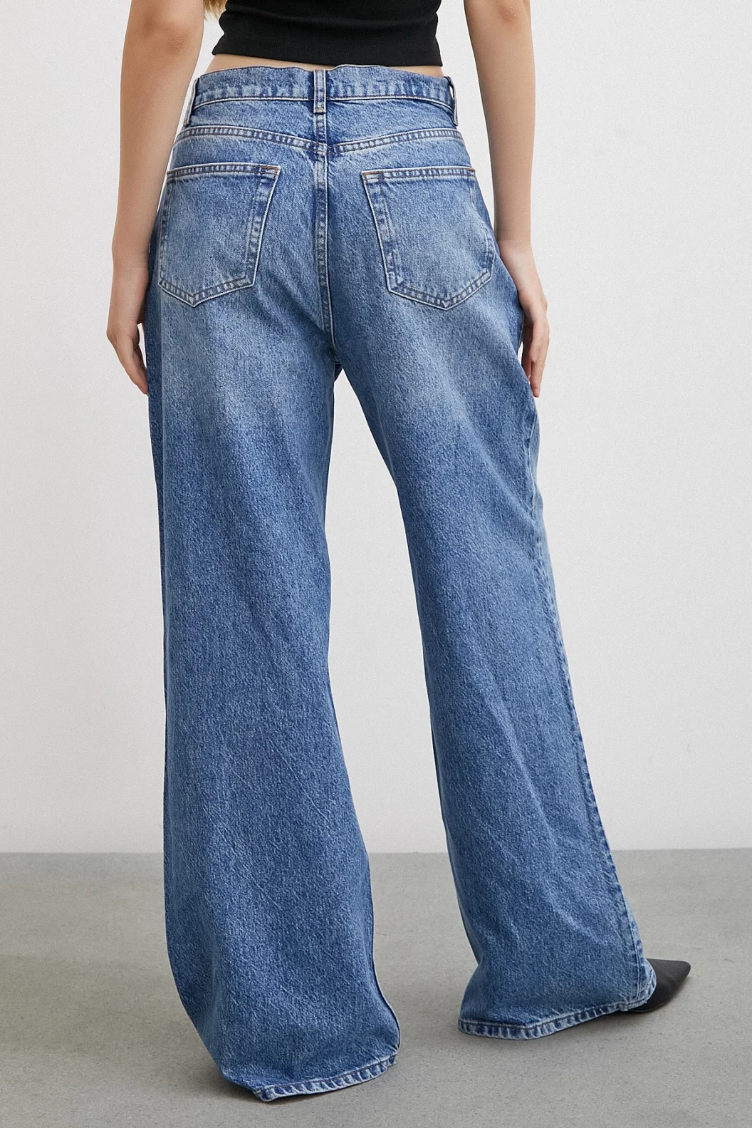 Yüksel Bel Bol Paça Jean Blau