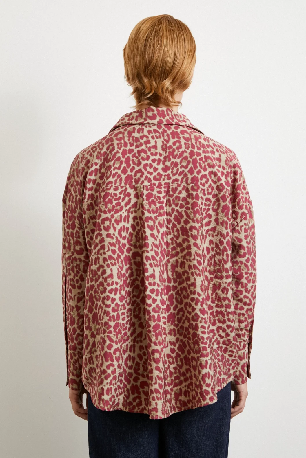 Leopar Desen Javanez Gömlek Yeşil