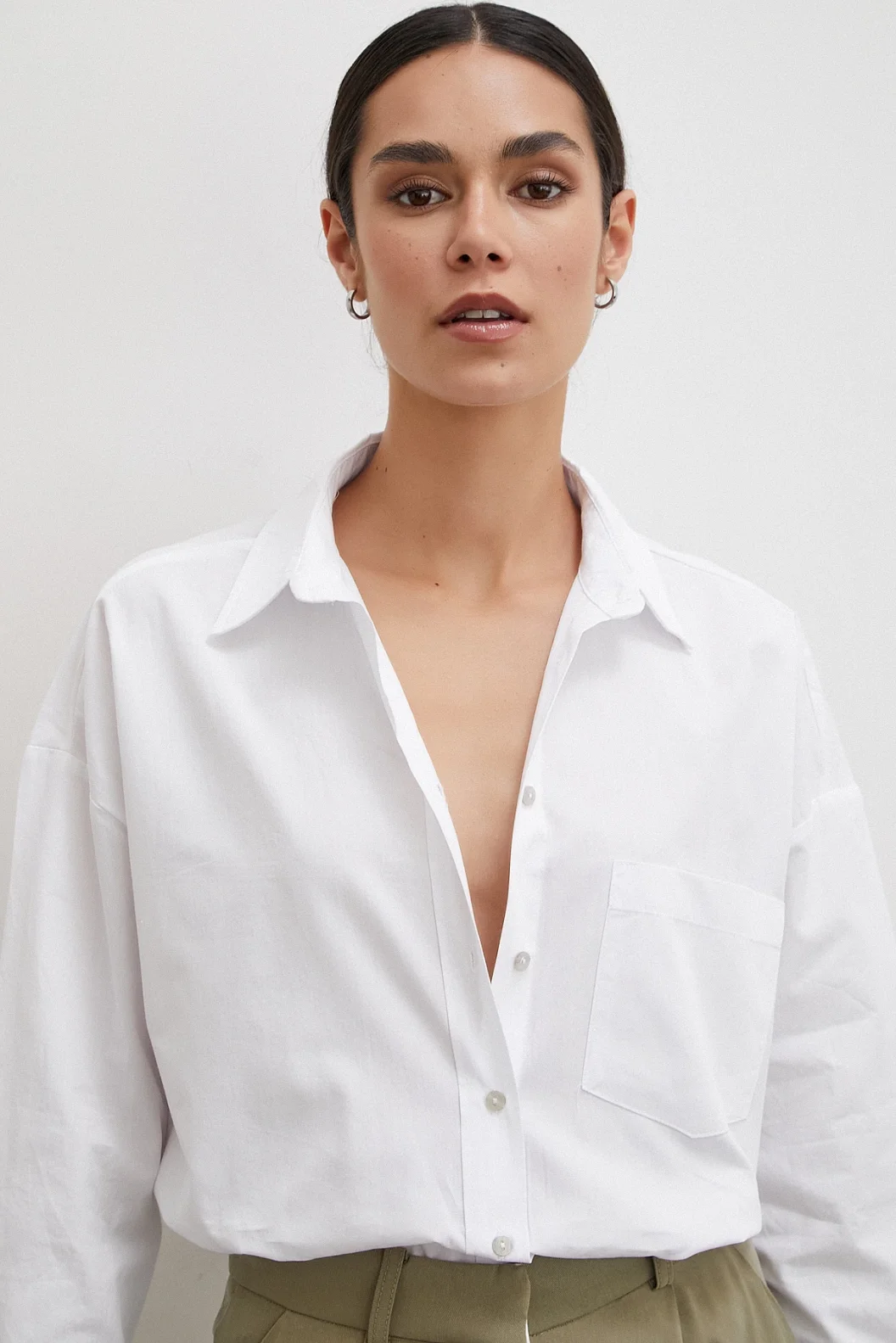 Einzelne Oversize-Shirt Weiß