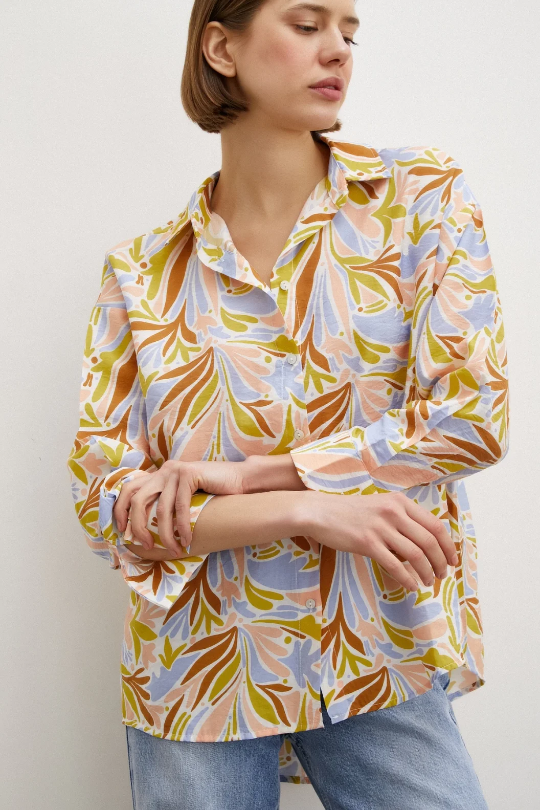 Printed Modal Shirt Powder