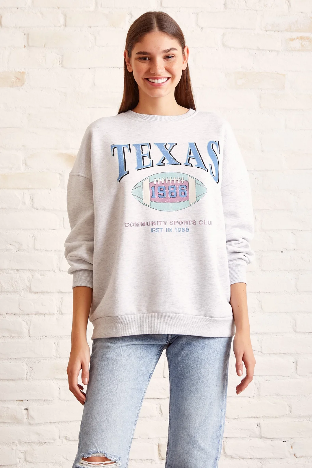 Shawl Texas Sweatshirt Gray