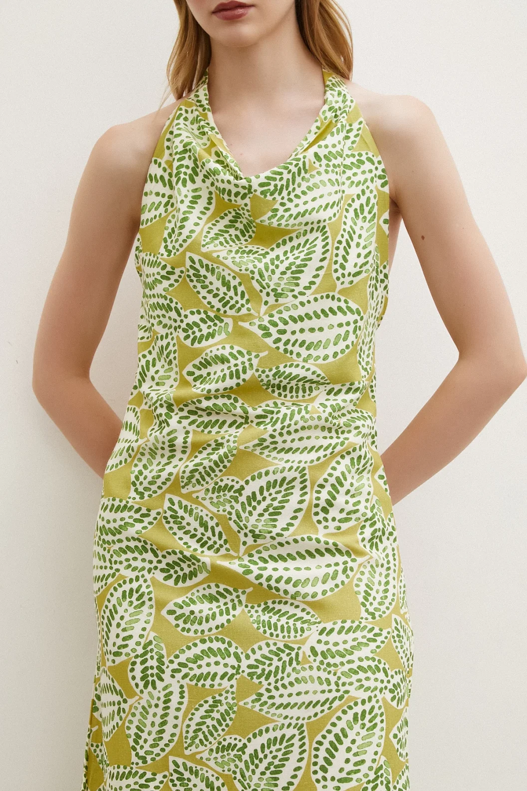 Degaje Ausschnitt Maxi-Kleid Grün