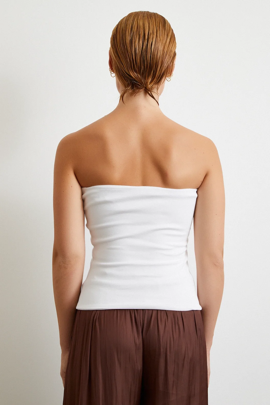 Trägerloses Top Weiß