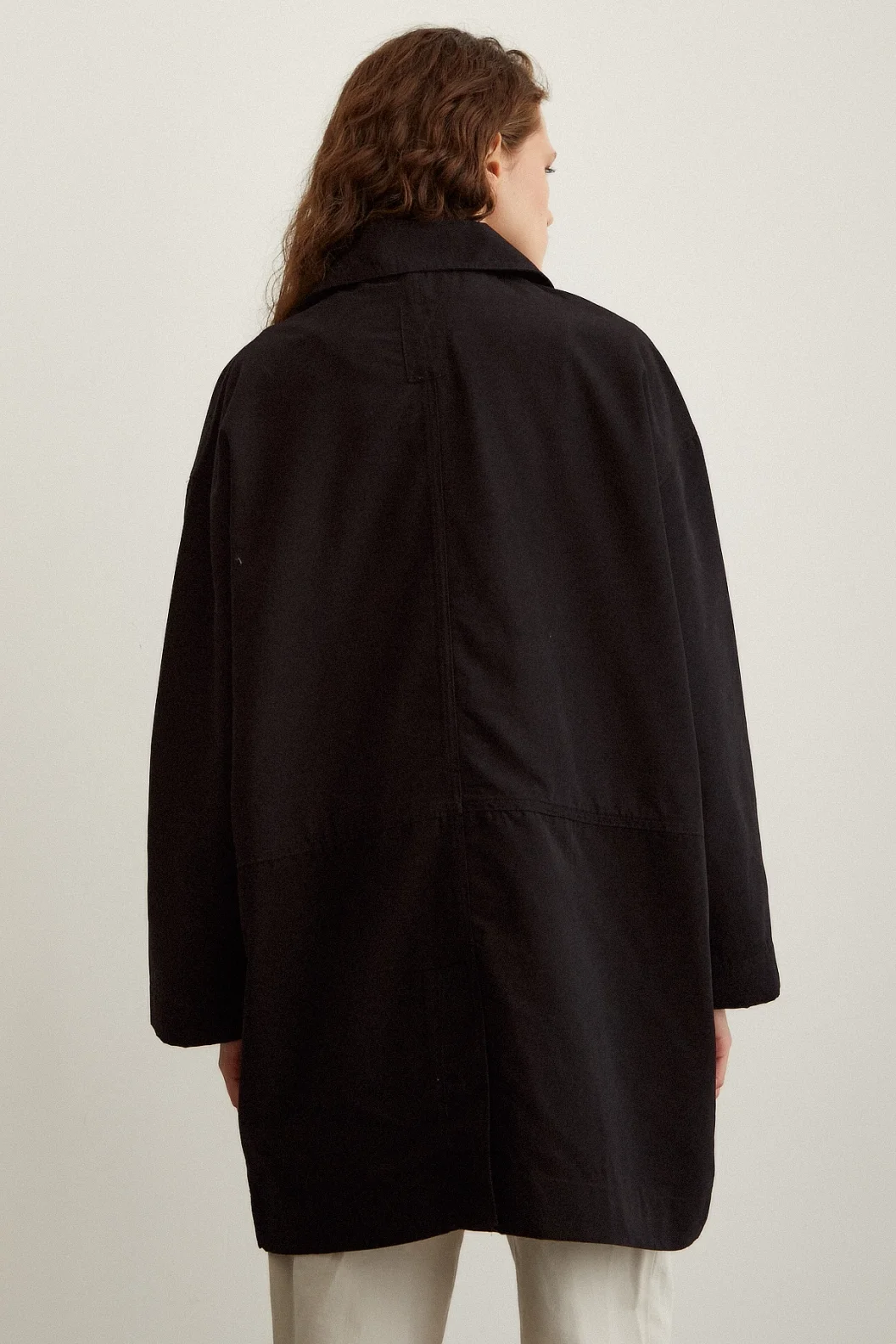 Torba Pocket Trench Coat Black