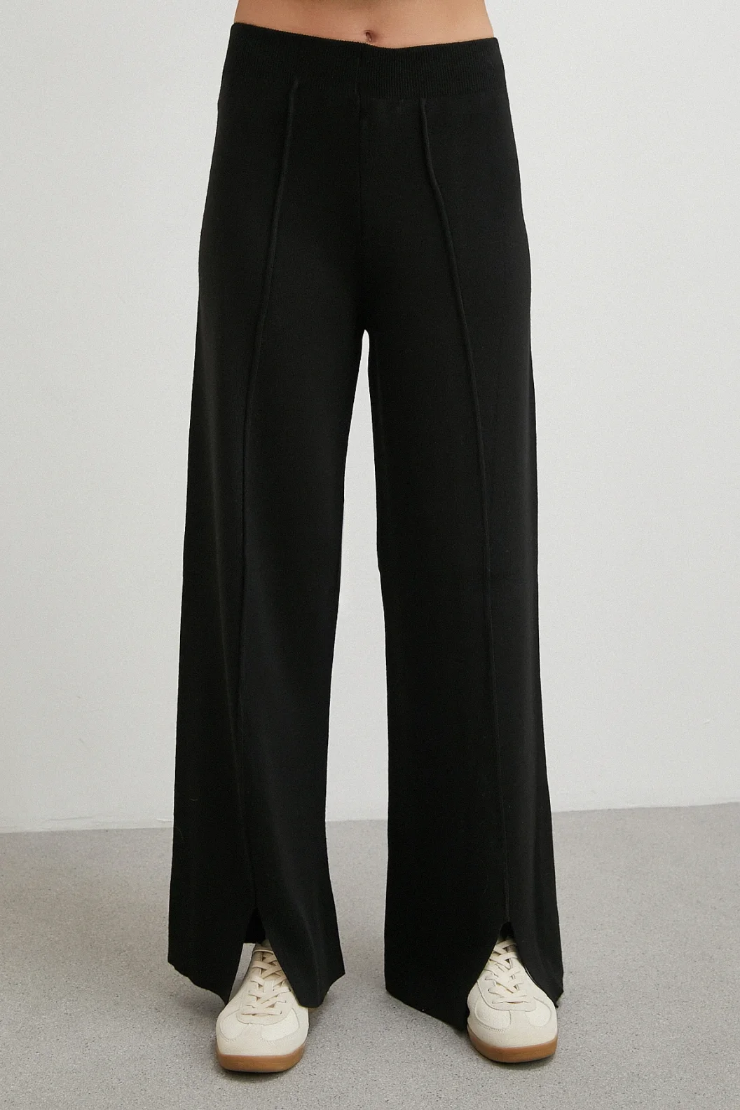 Çift Fermuarlı Kapüşonlu Pantolonlu Takım Siyah