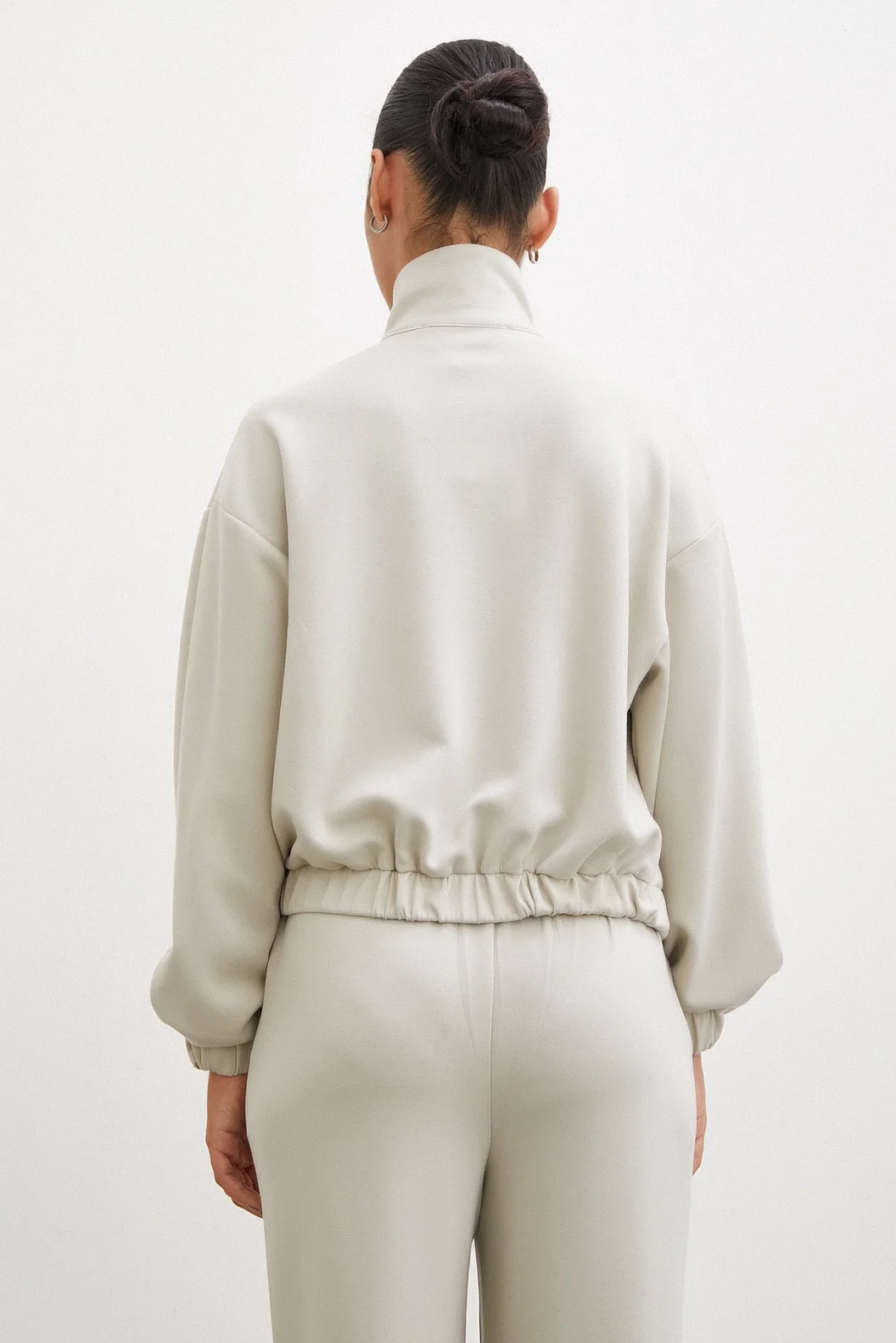 Zippered Sweatshirt Stone