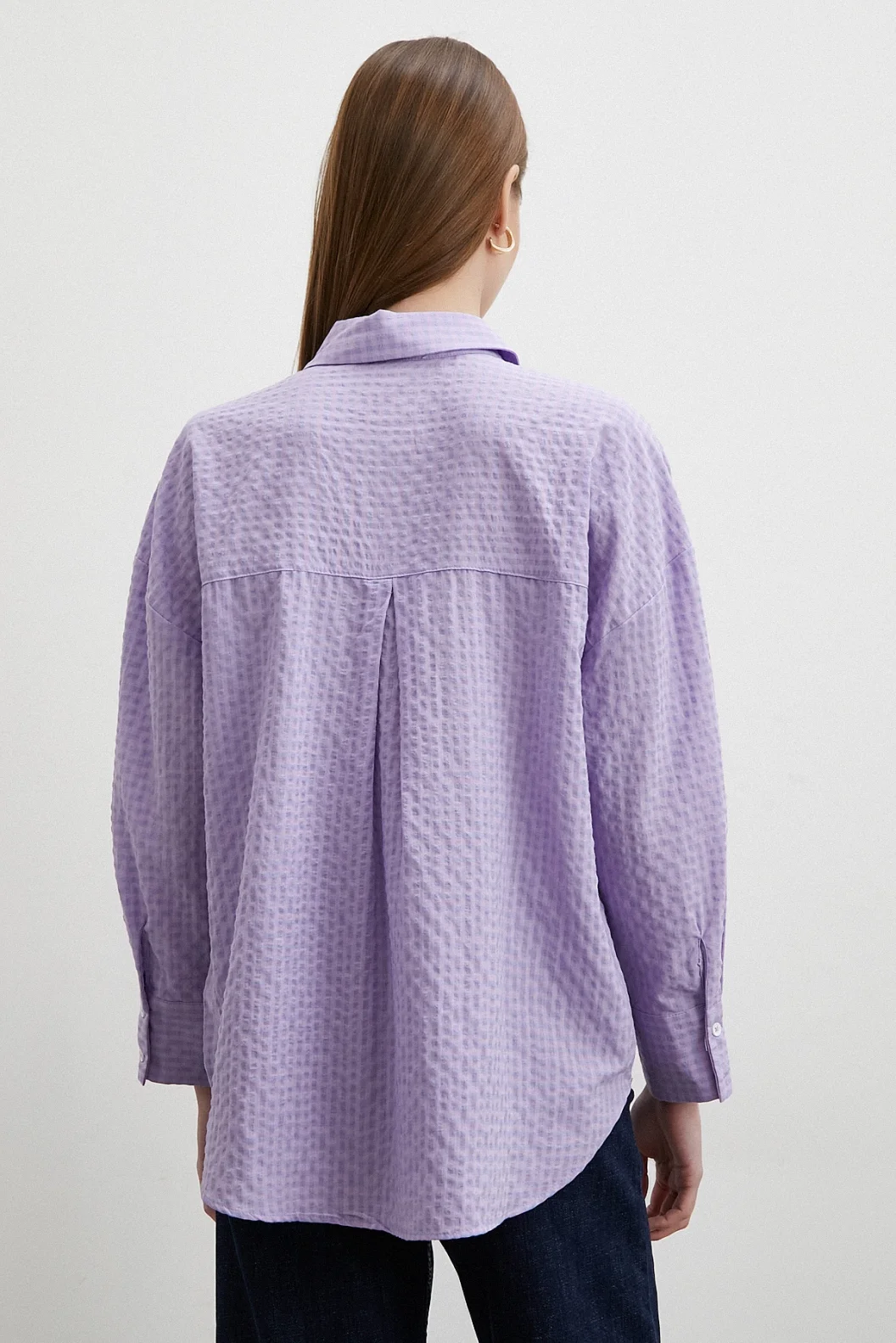 Waffelmuster Hemd Lila