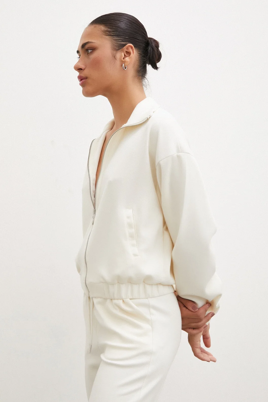 Zipper Sweatshirt Ecru