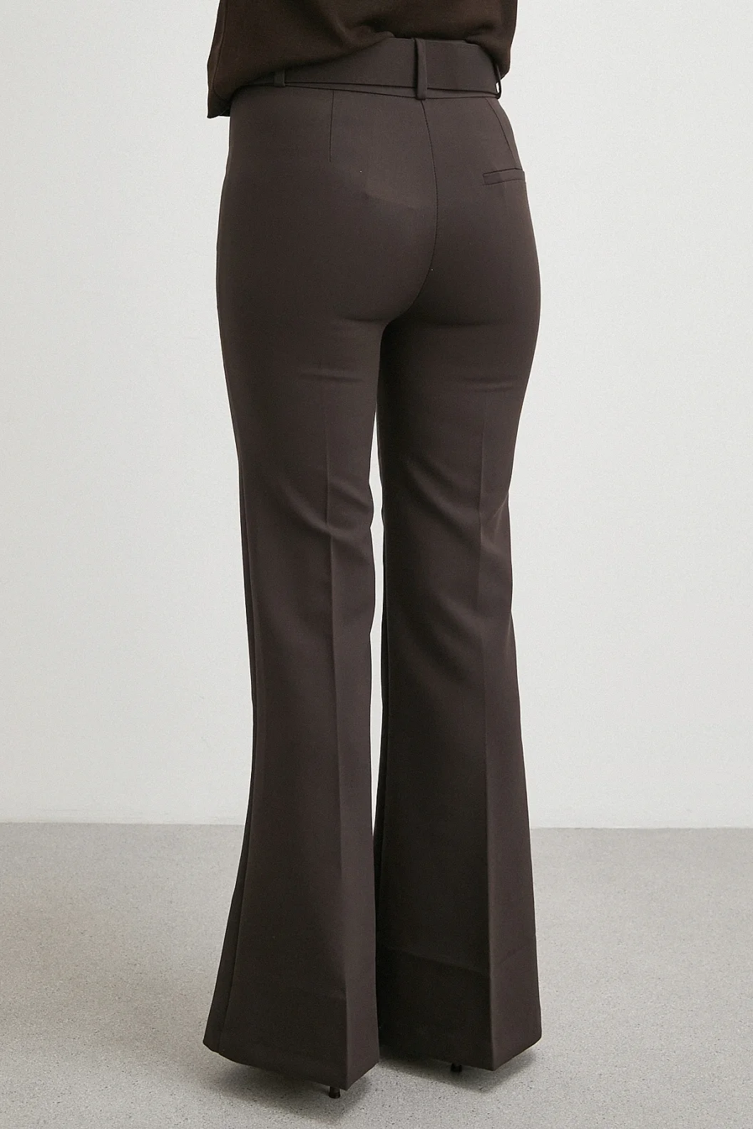 Kemerli İspanyol Paça Pantolon Kahve