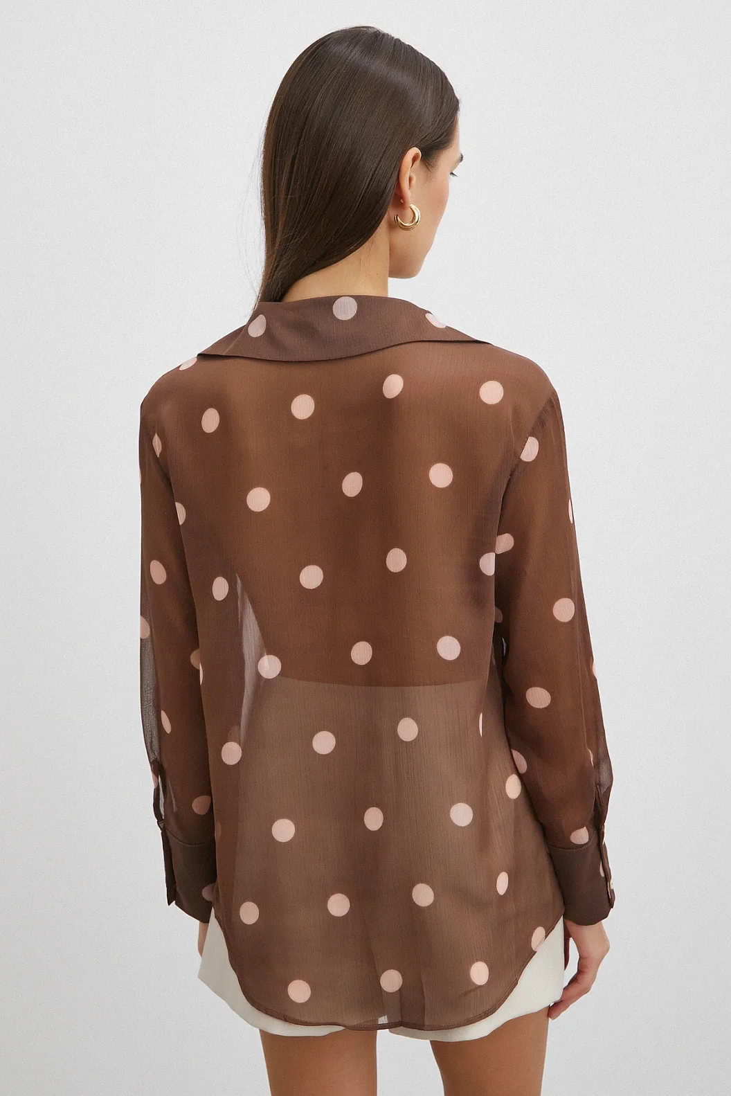 Desenli Yoryo Gömlek Kahve