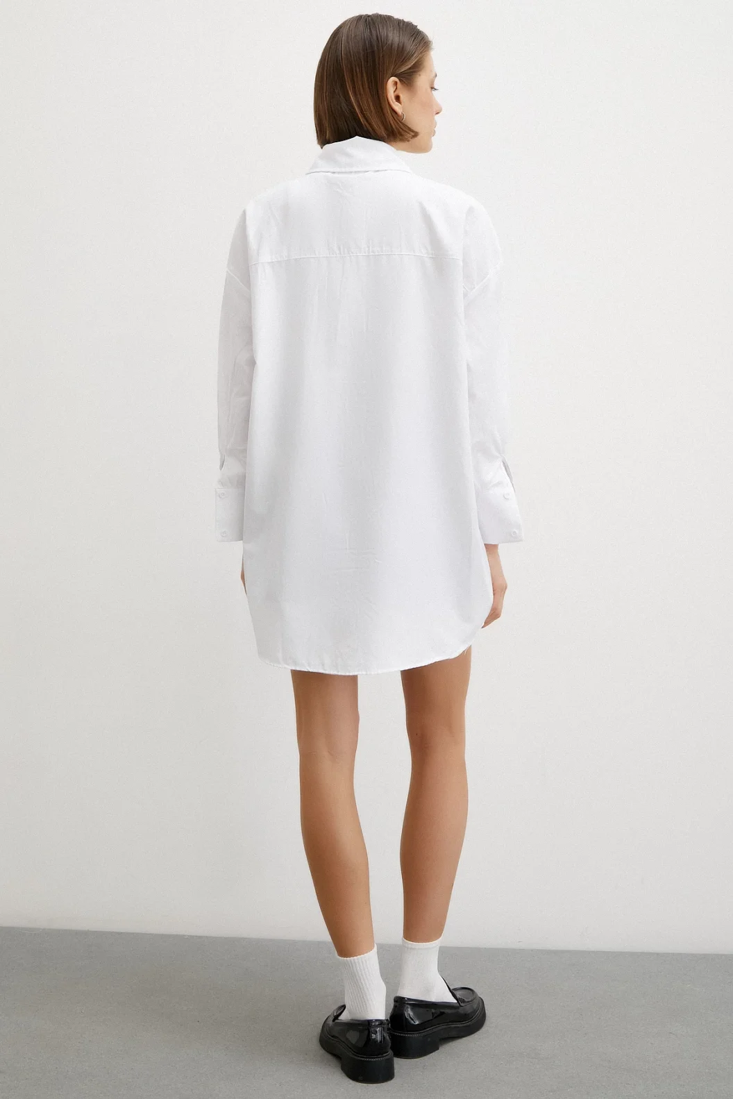 قميص تنورة فستان رمادي