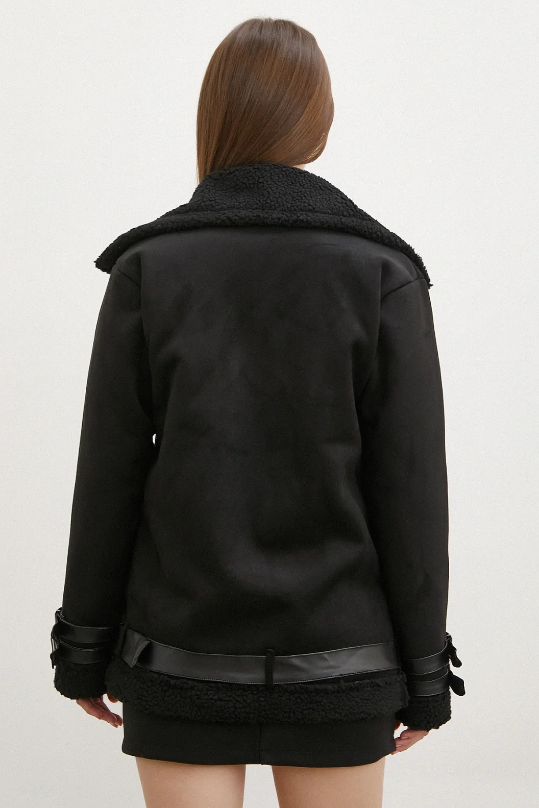 Belted Suede Jacket Black