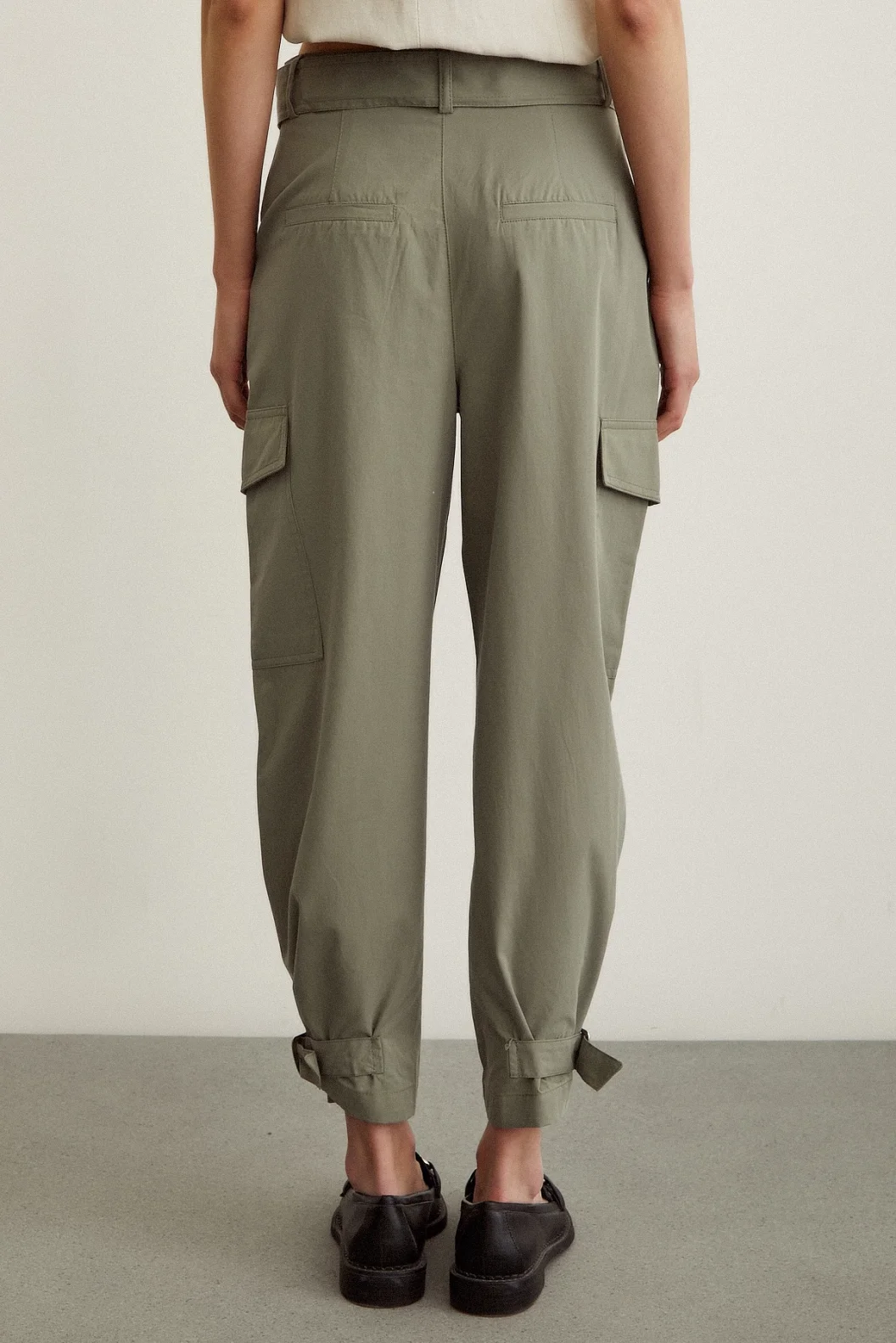 Kargo Cep Çizgili Pantolon Haki