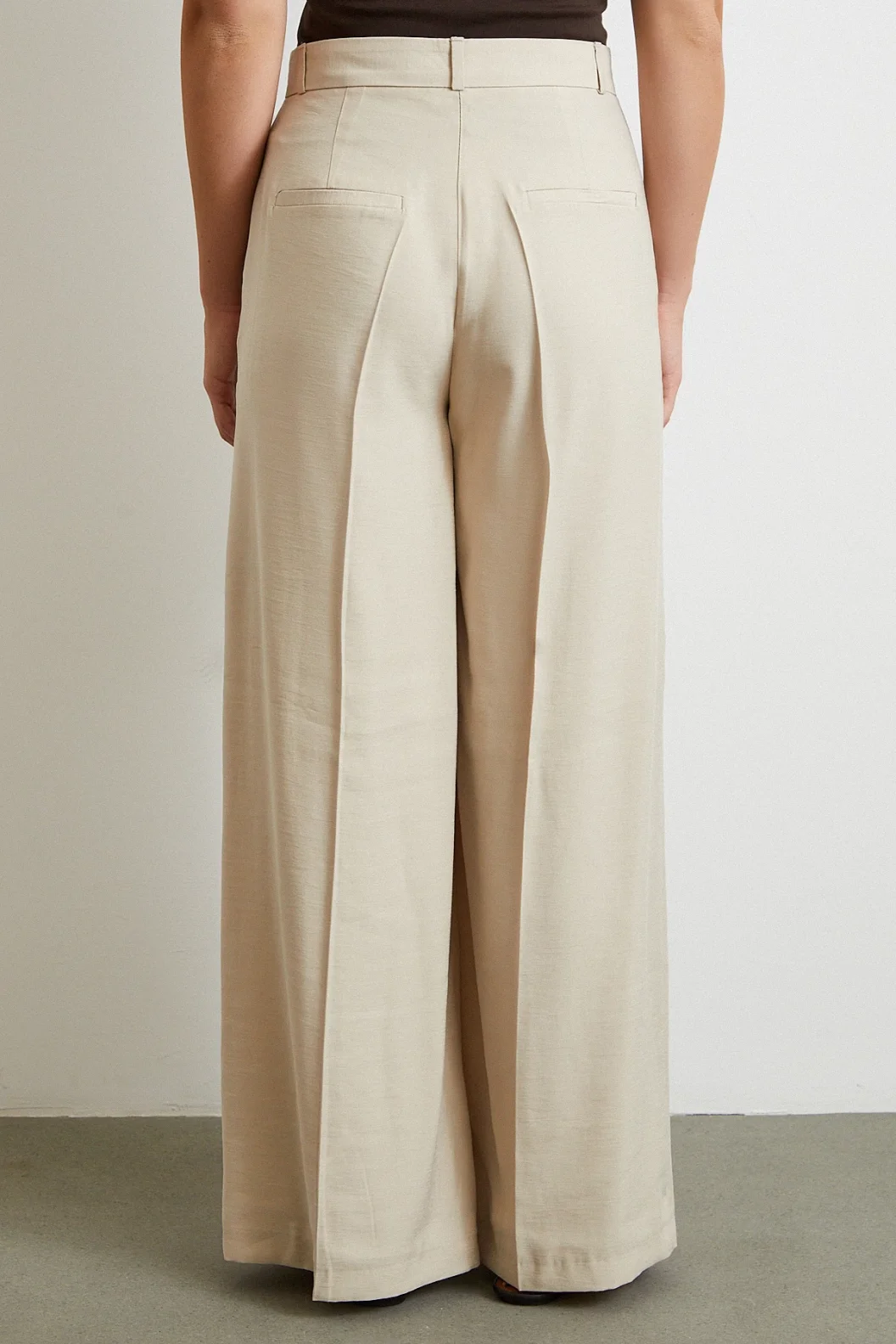 Geniş Paça Palazzo Pantolon Taş