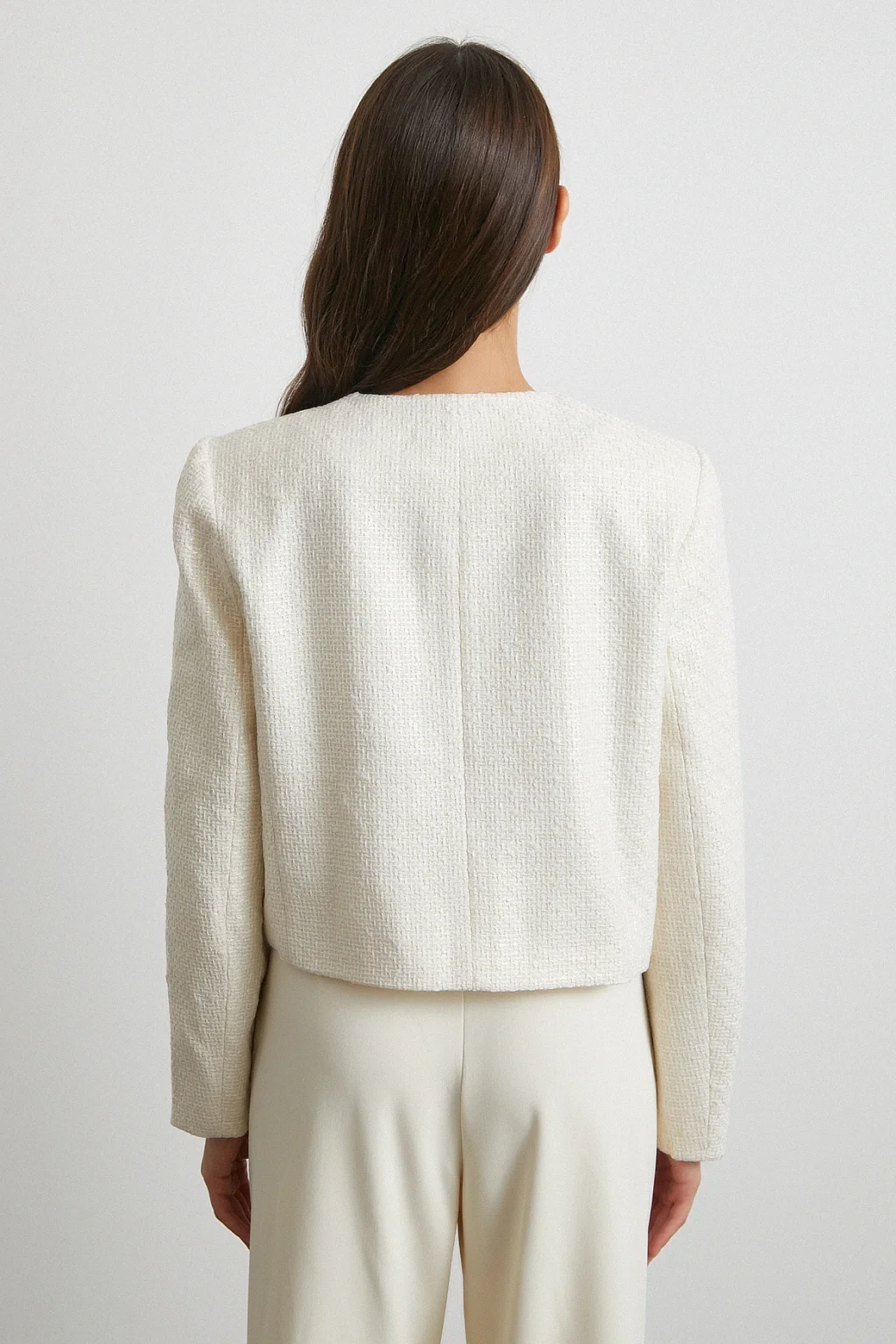 Koton Düğmeli Uzun Kollu Ceket Ekru