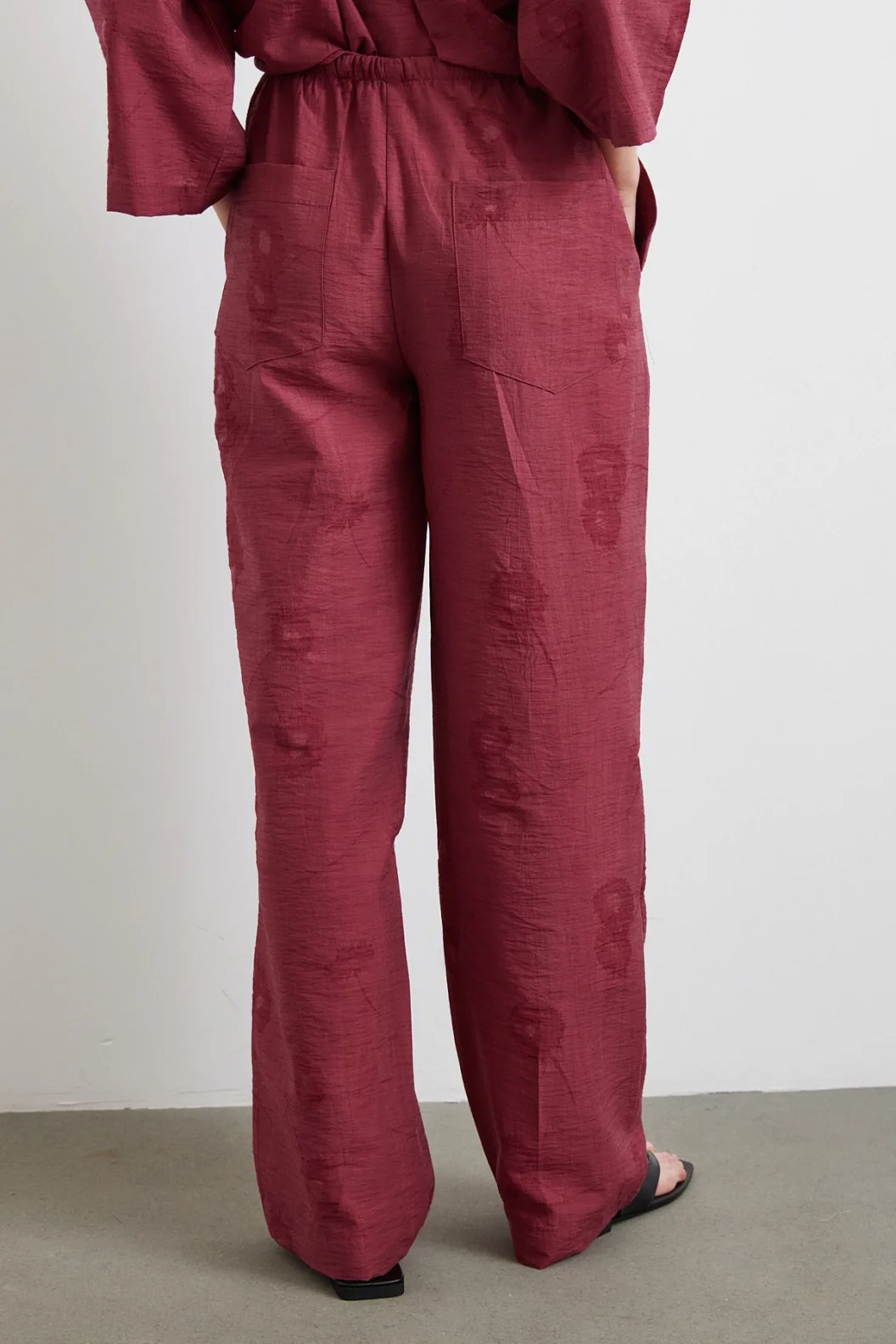 Arka Cepli Salaş Pantolon Bordo