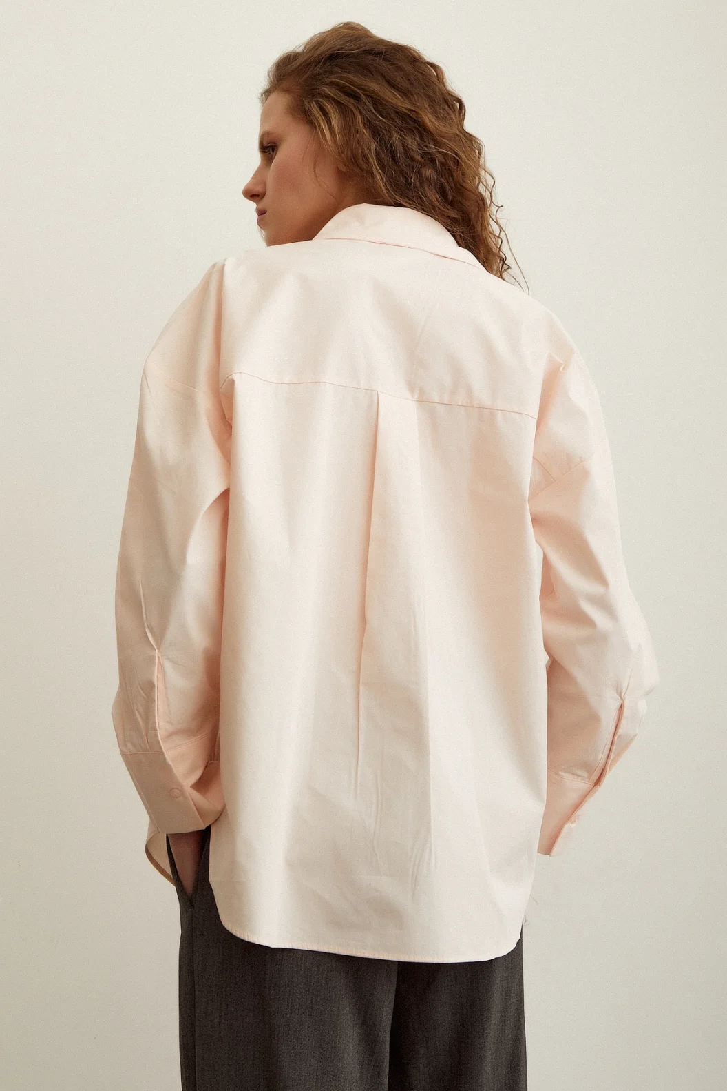 Cotton Textured Poplin Shirt Powder