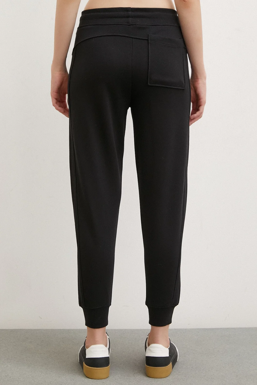 Elastic Waist Pants Black