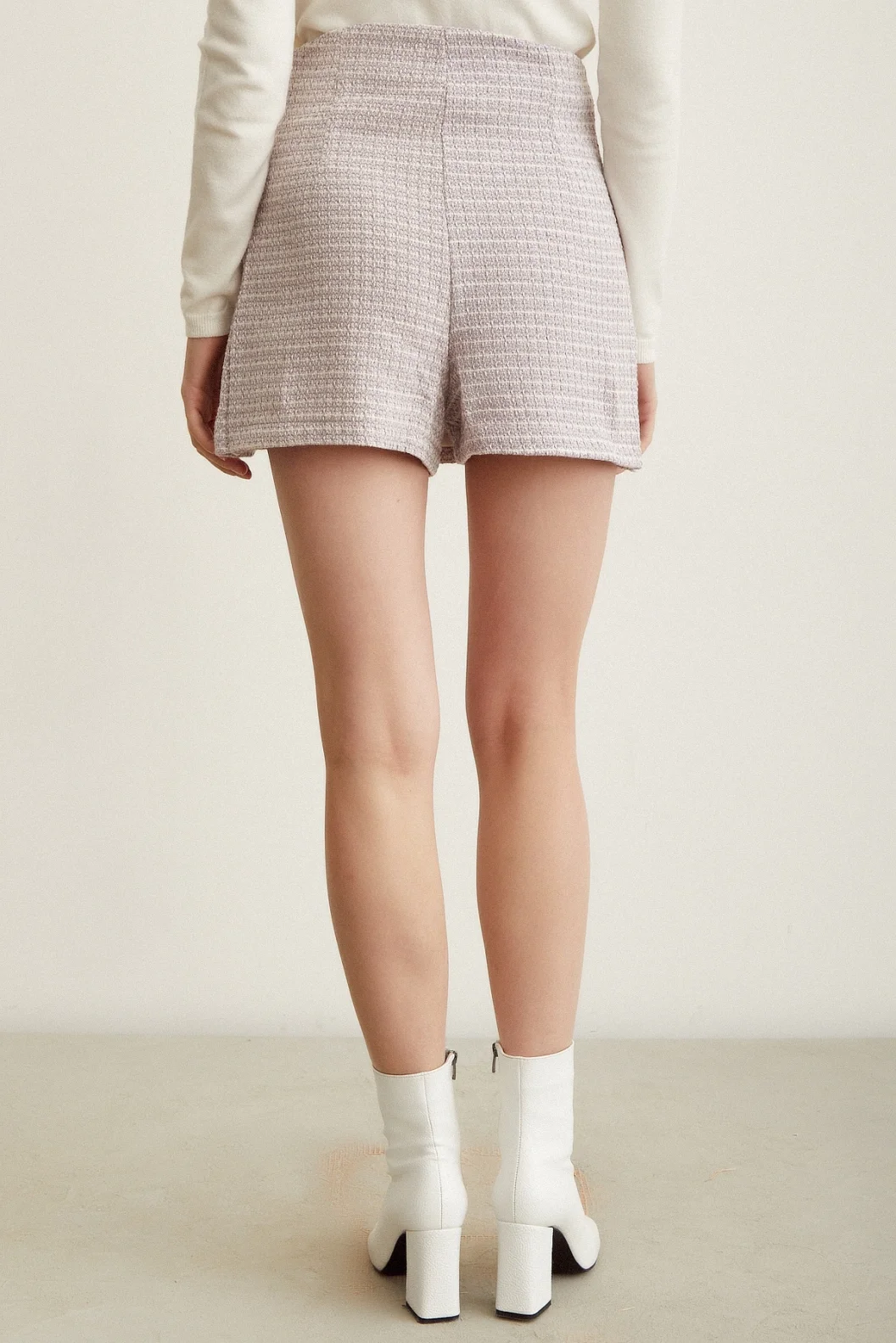 سروال تنورة قصير بفتحة جانبية بنفسجي